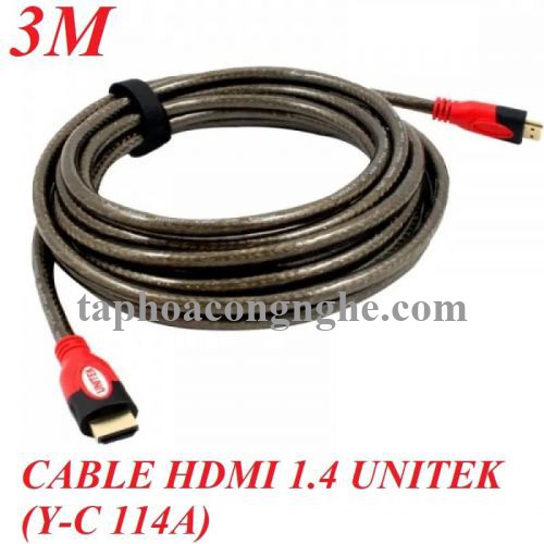 Unitek 98893 Y-C114A 3M 4k Cáp Hdmi chuẩn 1.4 dây tròn chống nhiễu vỏ bọc ngoài bằng nhựa PCI 30098893